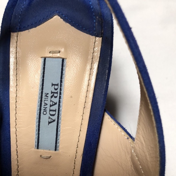 Prada lapis blue suede sandals with 4” heel - Picture 4 of 6